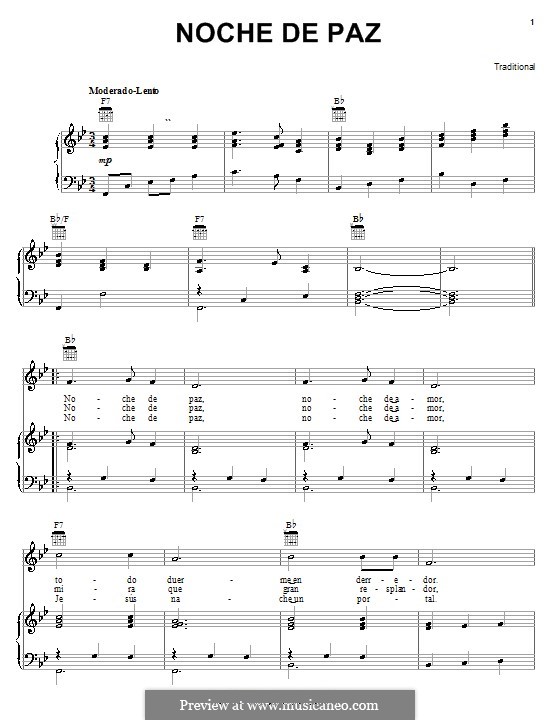 Piano-vocal score: Para vocais e piano (ou Guitarra) by Franz Xaver Gruber
