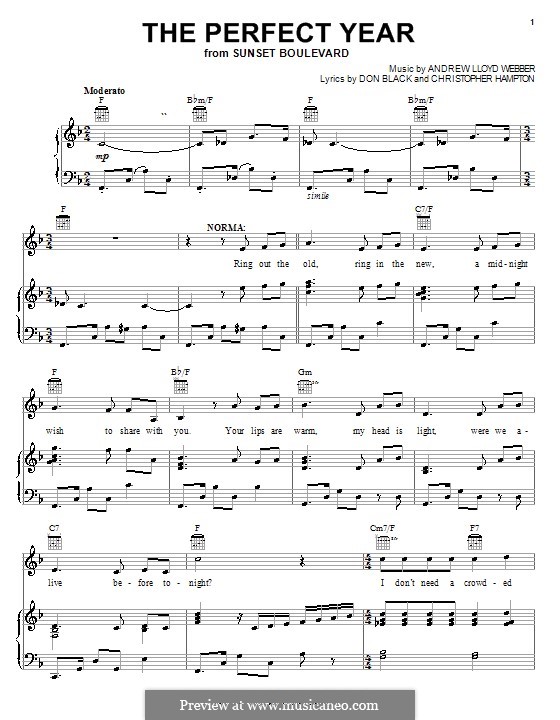 The Perfect Year: Para vocais e piano (ou Guitarra) by Andrew Lloyd Webber