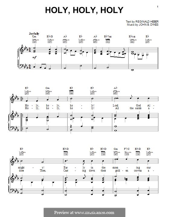Holy, Holy, Holy! Lord God Almighty: Para vocais e piano (ou Guitarra) by John Bacchus Dykes