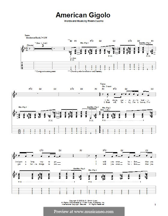 American Gigolo (Weezer): Para guitarra com guia by Rivers Cuomo