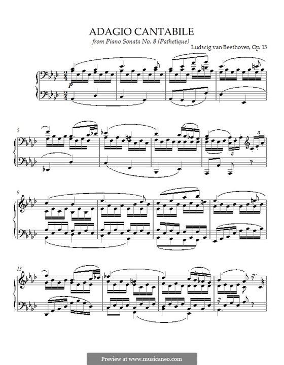 Movement II (Printable scores): para um único musico (Editado por H. Bulow) by Ludwig van Beethoven