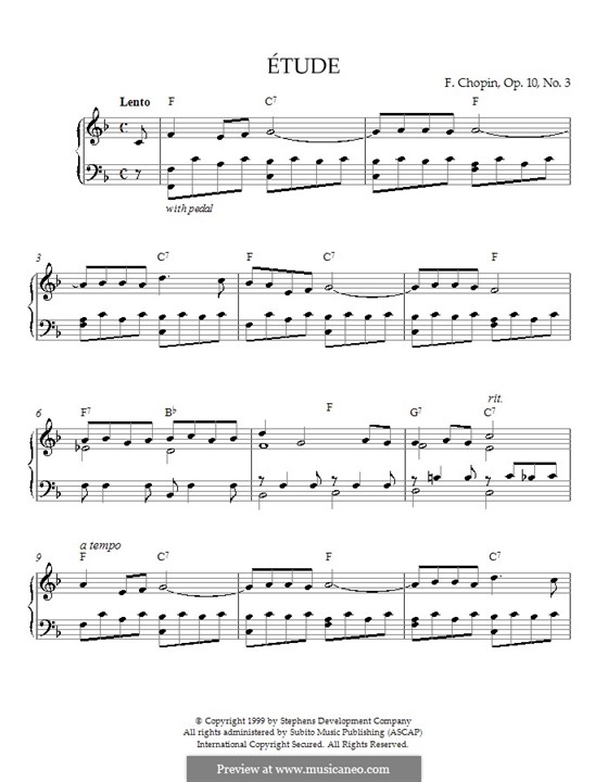 No.3 in E Major: para piano (F maior) by Frédéric Chopin