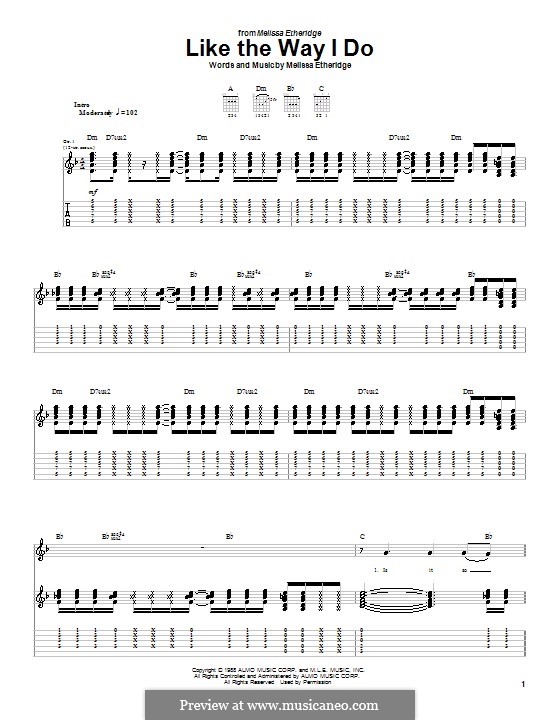 Like the Way I Do: Para guitarra com guia by Melissa Etheridge