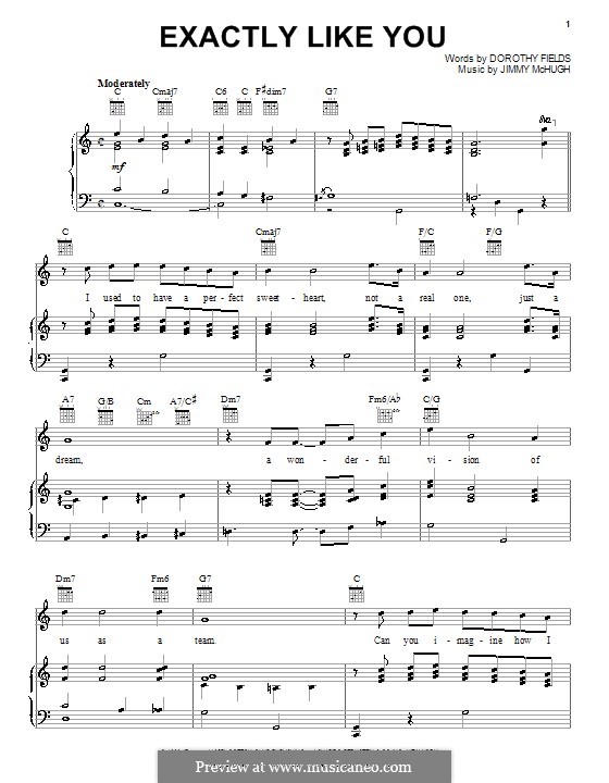 Exactly Like You: Para vocais e piano (ou Guitarra) by Jimmy McHugh