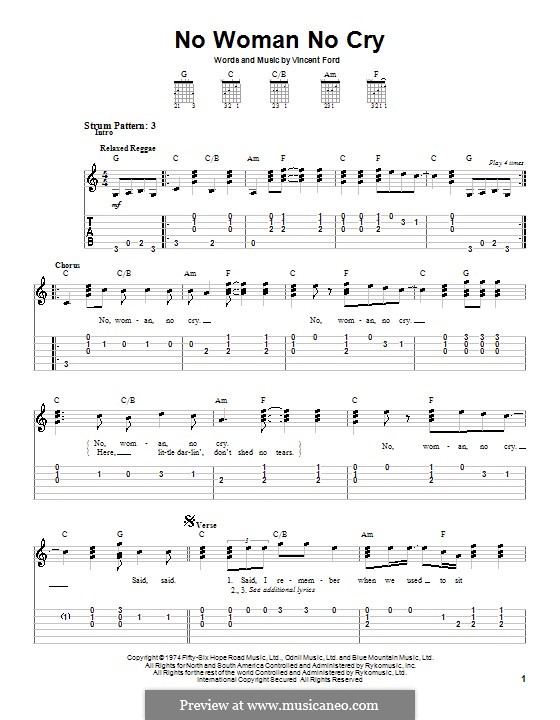 No Woman No Cry (Bob Marley): Para guitarra (versão facil) by Vincent Ford