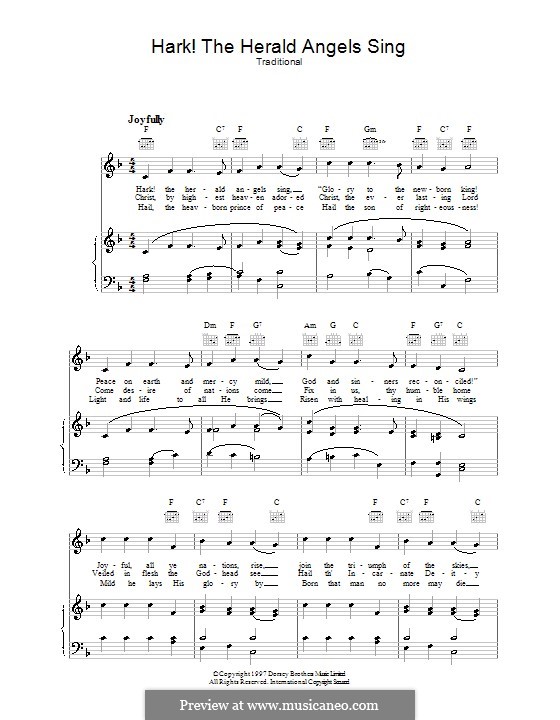 Hark! The Herald Angels Sing: Para vocais e piano (ou Guitarra) by folklore