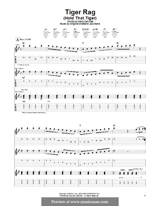 Tiger Rag (Hold That Tiger): Para guitarra com guia by Unknown