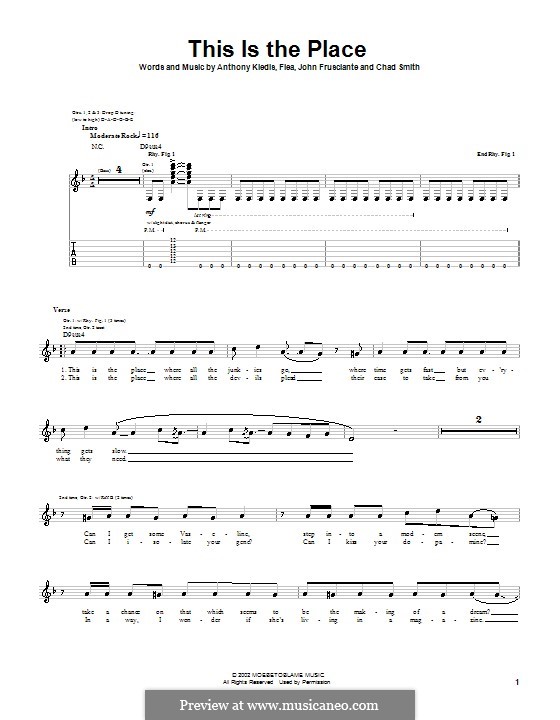This Is the Place (Red Hot Chili Peppers): Para guitarra com guia by Anthony Kiedis, John Frusciante