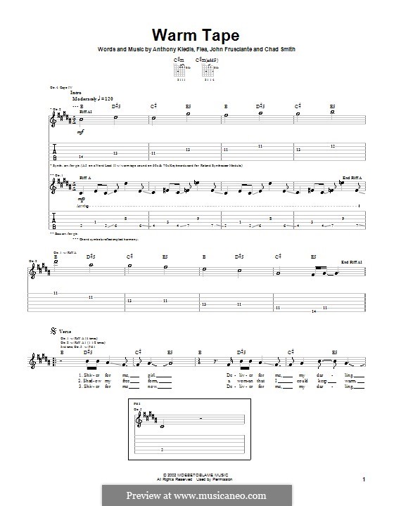 Warm Tape (Red Hot Chili Peppers): Para guitarra com guia by Anthony Kiedis, John Frusciante