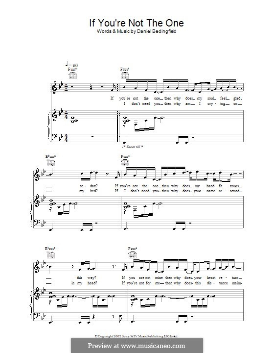 If You're Not The One: Para vocais e piano (ou Guitarra) by Daniel Bedingfield