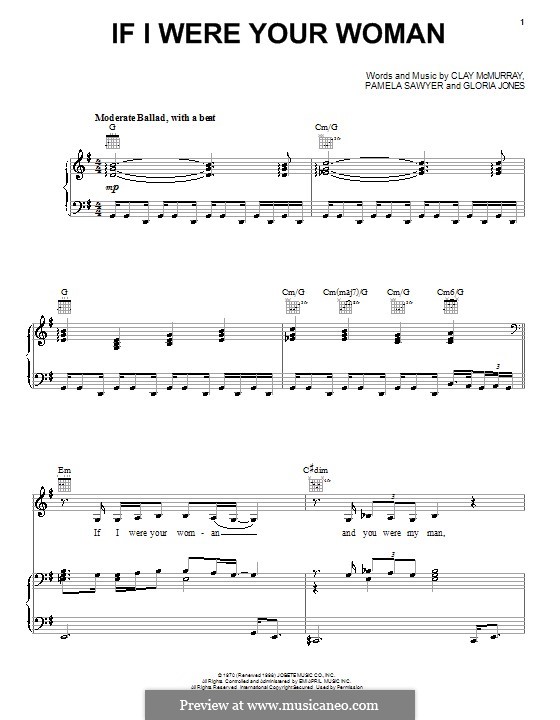 If I Were Your Woman (Gladys Knight and The Pips): Para vocais e piano (ou Guitarra) by Clay McMurray, Gloria Jones, Pamela Sawyer