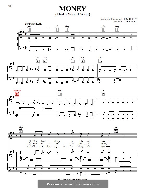 Money (That's What I Want): Para voz e piano ou guitarra (The Beatles) by Berry Gordy, Janie Bradford