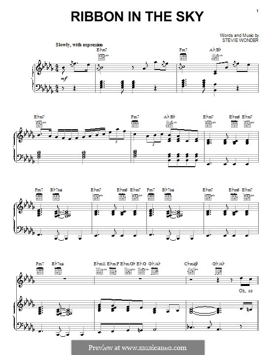 Ribbon in the Sky por S. Wonder - Partituras on músicaNeo