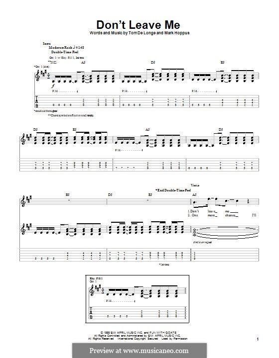 Don't Leave Me (Blink-182): Para guitarra com guia by Mark Hoppus, Tom DeLonge