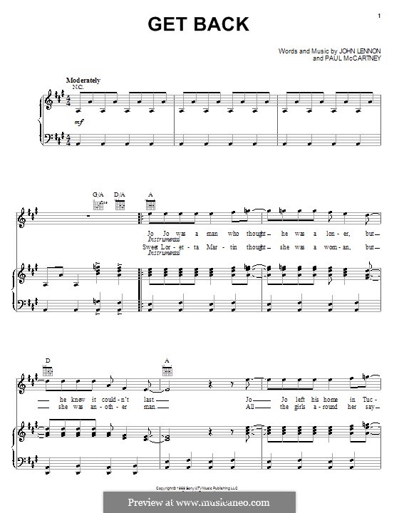 Vocal version: Para vocais e piano (ou Guitarra) by John Lennon, Paul McCartney