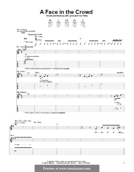 A Face in the Crowd: Para guitarra com guia by Jeff Lynne