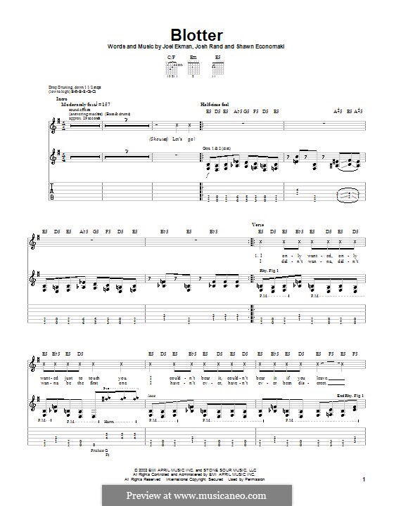 Blotter (Stone Sour): Para guitarra com guia by Joel Ekman, Josh Rand, Shawn Economaki