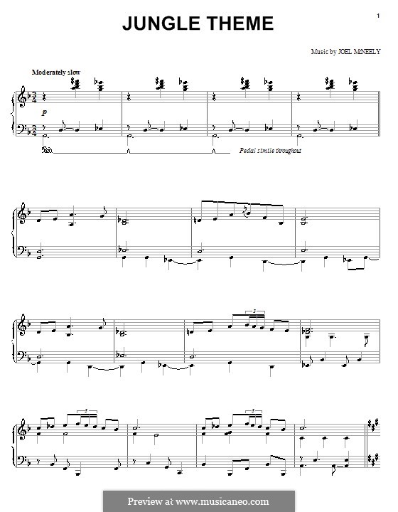 Jungle Theme (from The Jungle Book 2): Para vocais e piano (ou Guitarra) by Joel McNeely