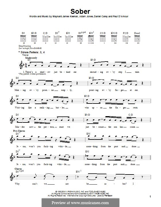 Sober (Tool): Para guitarra (versão facil) by Adam Jones, Daniel Carey, Maynard James Keenan