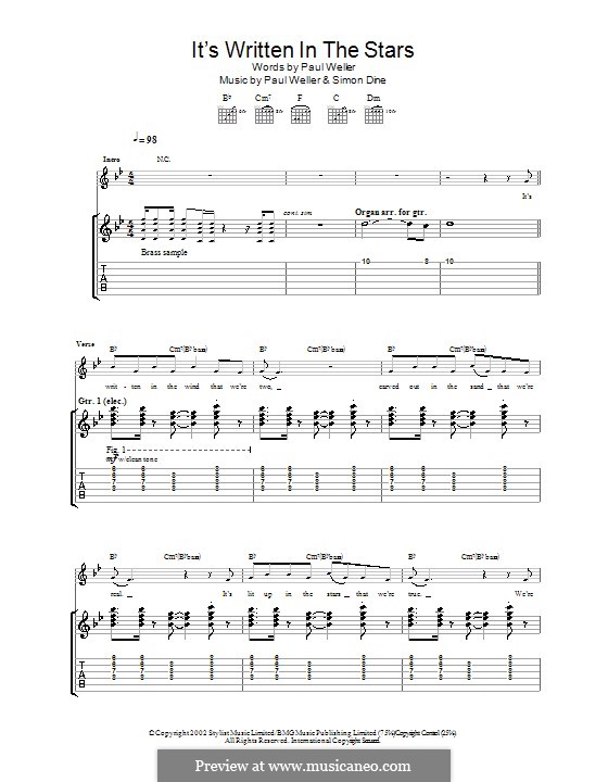 It's Written in the Stars: Para guitarra com guia by Paul Weller, Simon Dine