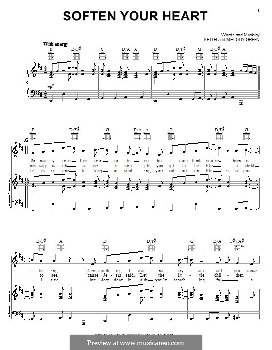 Soften Your Heart: Para vocais e piano (ou Guitarra) by Melody Green