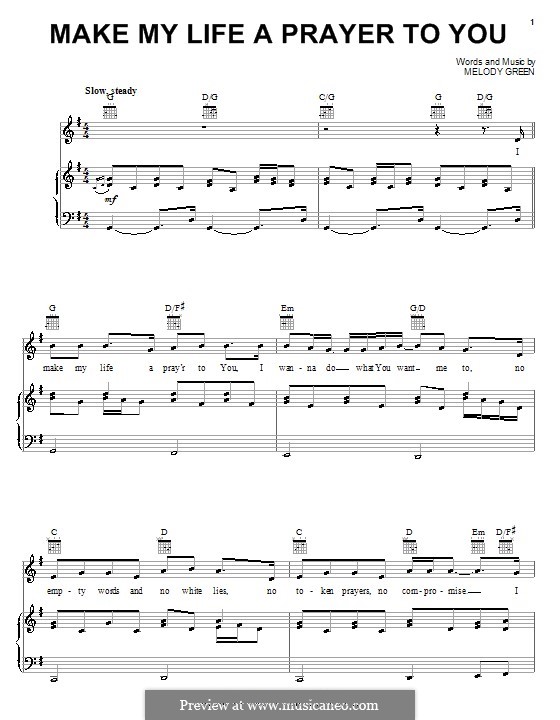 Make My Life a Prayer to You: Para vocais e piano (ou Guitarra) by Melody Green