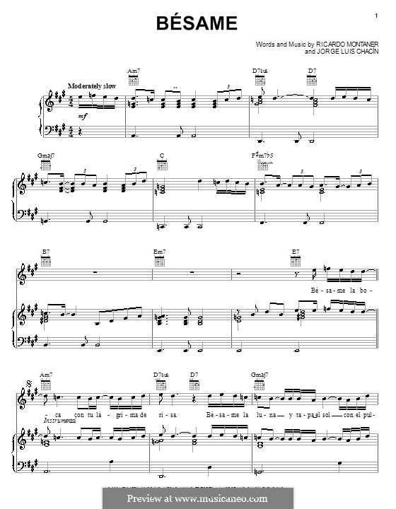 Besame: Para vocais e piano (ou Guitarra) by Jorge Luis Chacin