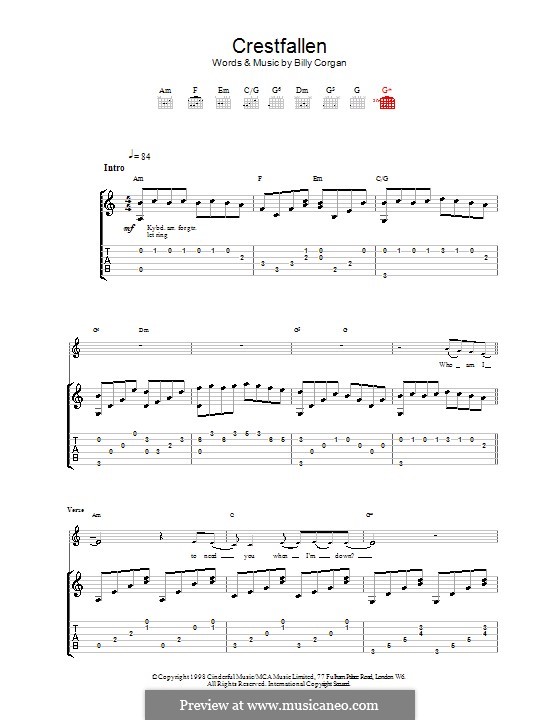 Crestfallen (The Smashing Pumpkins): Para guitarra com guia by Billy Corgan