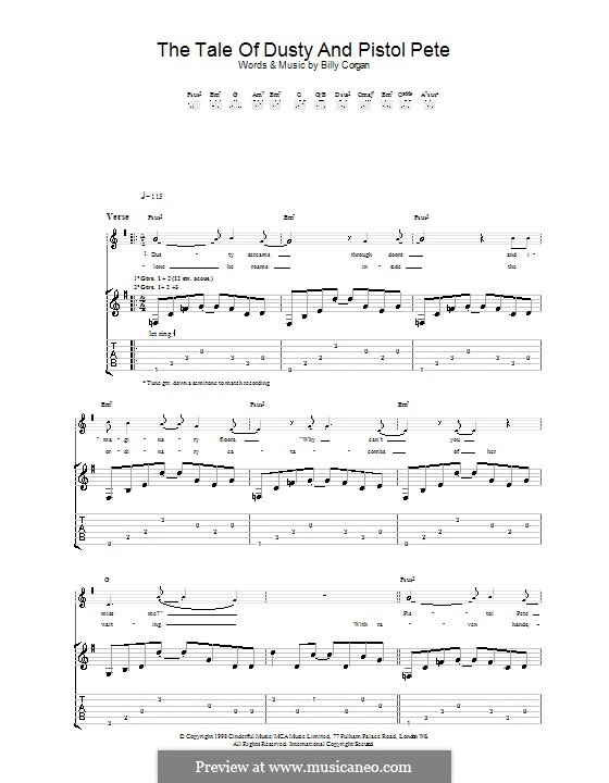 The Tale of Dusty and Pistol Pete (The Smashing Pumpkins): Para guitarra com guia by Billy Corgan