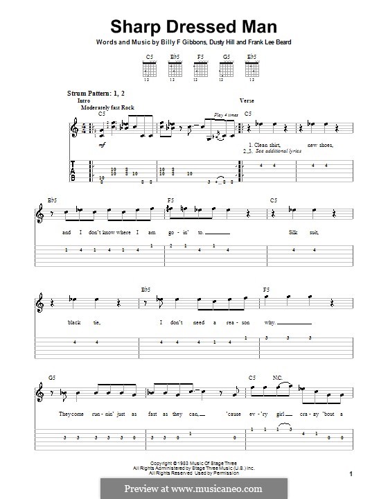 Sharp Dressed Man (ZZ Top): Para guitarra (versão facil) by Billy F Gibbons, Dusty Hill, Frank Lee Beard