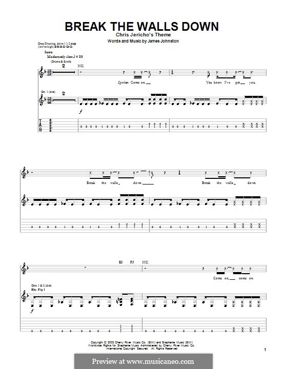 Break the Walls Down (Sevendust): Para guitarra com guia by James D. Johnston