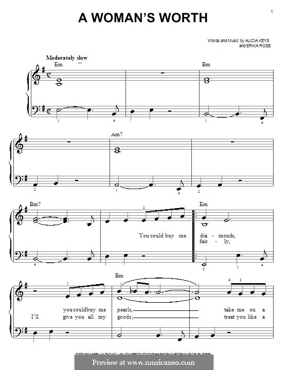 A Woman's Worth (Alicia Keys): Facil para o piano by Erika Rose