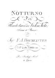 Nocturne for Flute, two Horns and Strings No.4: Nocturne for Flute, two Horns and Strings No.4 by Franz Anton Hoffmeister