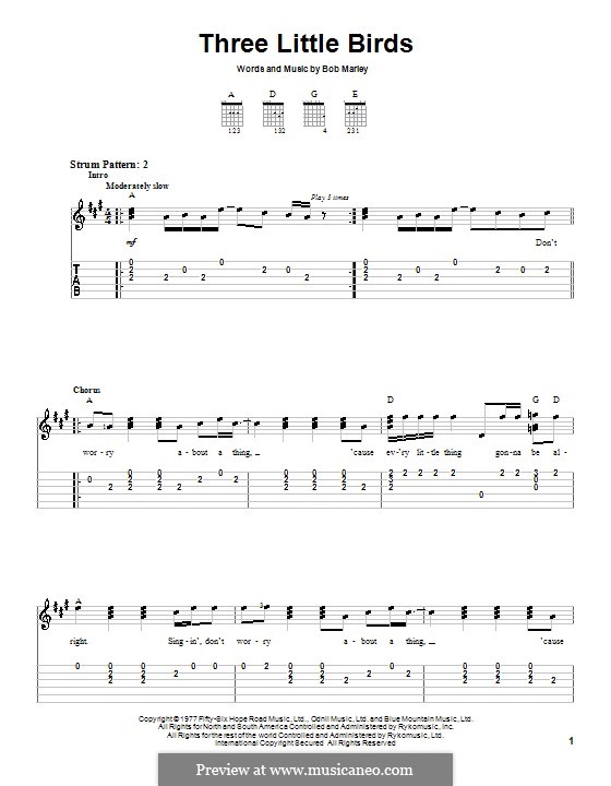 Three Little Birds: Para guitarra (versão facil) by Bob Marley