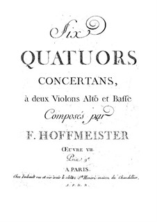 Six String Quartets, Op.7: quarteto de seis cordas by Franz Anton Hoffmeister