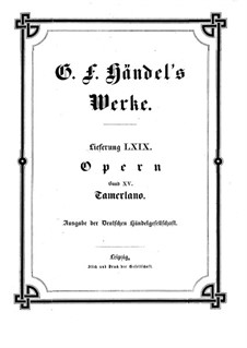 Tamerlano, HWV 18: Partitura completa by Georg Friedrich Händel