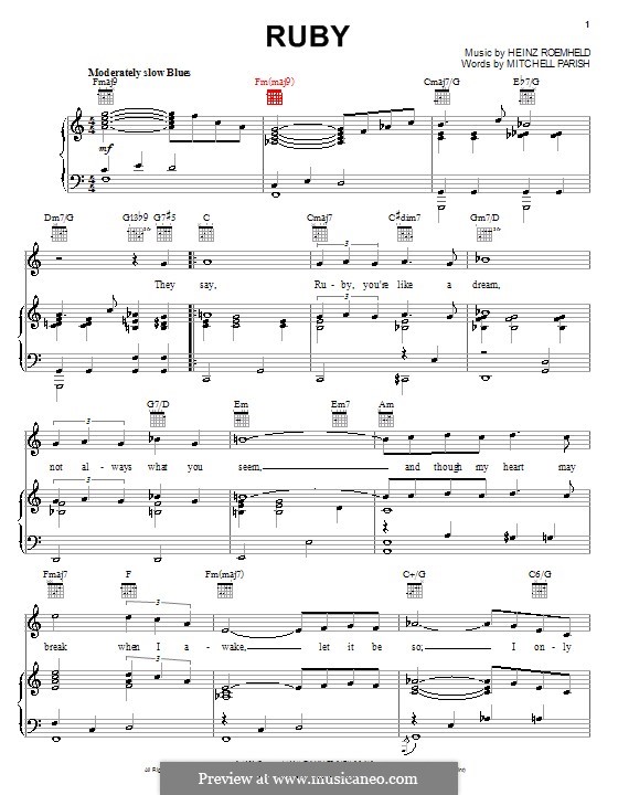 Ruby por H. Roemheld - Partituras on músicaNeo