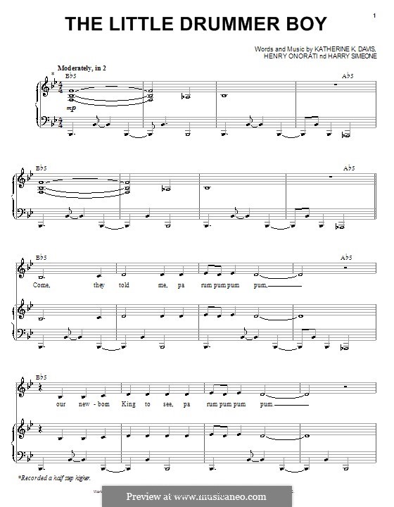 The Little Drummer Boy por H. Simeone, H. Onorati, K.K. Davis em músicaNeo