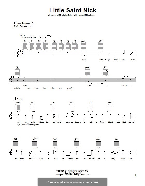 Little Saint Nick (The Beach Boys): Para guitarra (versão facil) by Brian Wilson, Mike Love