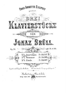 Three Piano Pieces, Op.28: peças de três pianos by Ignaz Brüll