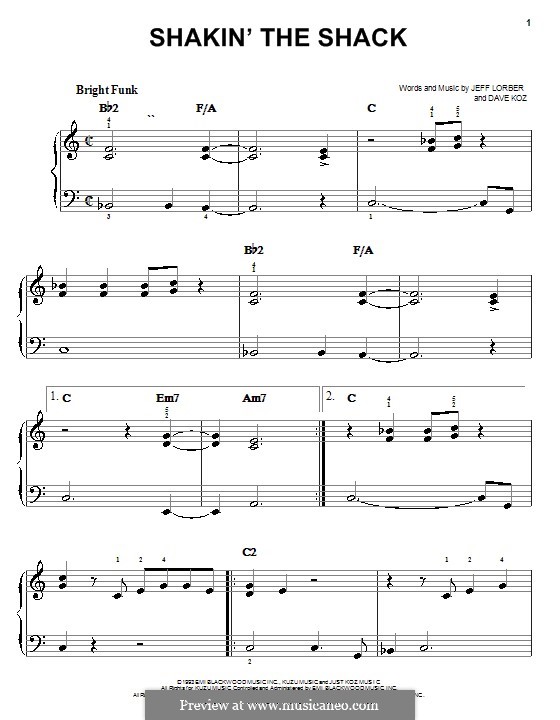 Shakin' the Shack: Facil para o piano by Jeff Lorber