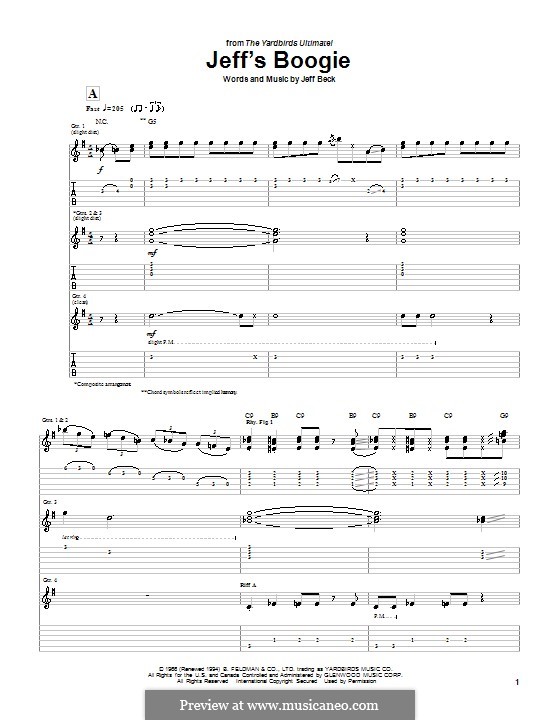 Jeff's Boogie: Para guitarra com guia by Jeff Beck