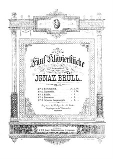 Five Piano Pieces, Op.57: Five Piano Pieces by Ignaz Brüll