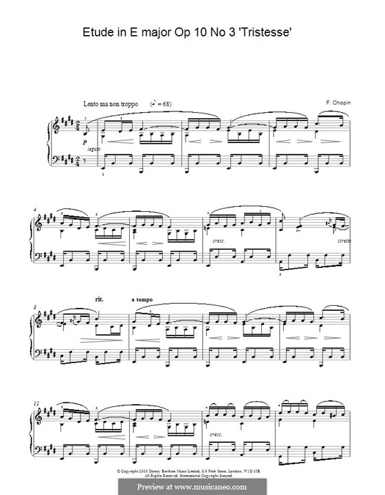 No.3 in E Major: Para Piano by Frédéric Chopin