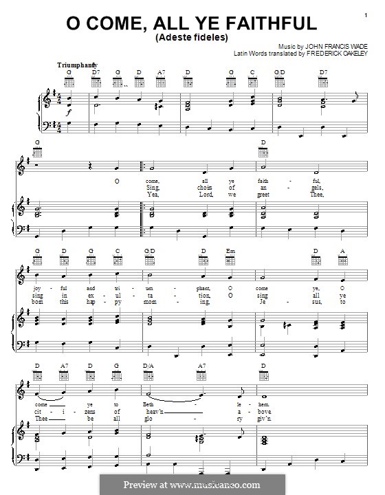 Vocal version: Para vocais e piano (ou Guitarra) by John Francis Wade