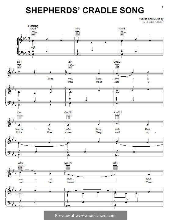 Shepherd's Cradle Song: Para vocais e piano (ou Guitarra) by C. D. Schubert