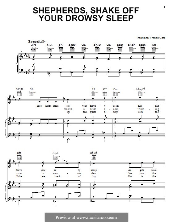 Shepherd! Shake Off Your Drowsy Sleep: Para vocais e piano (ou Guitarra) by folklore