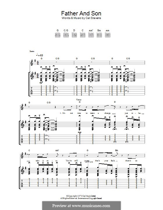Father and Son (Boyzone): Para guitarra com guia by Cat Stevens