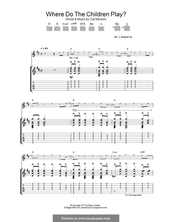 Where Do the Children Play?: Para guitarra com guia by Cat Stevens