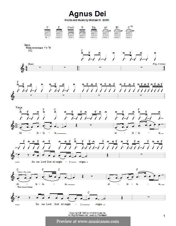 Agnus Dei: For gitar (with strumming patterns) by Michael W. Smith
